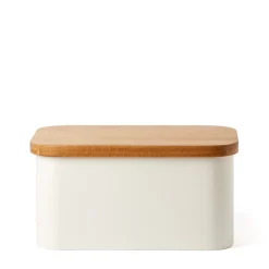 Flash Sale Bread Bin With Chopping Board Lid Cream & Oak Storage Baskets, Containers & Jars | Table Settings