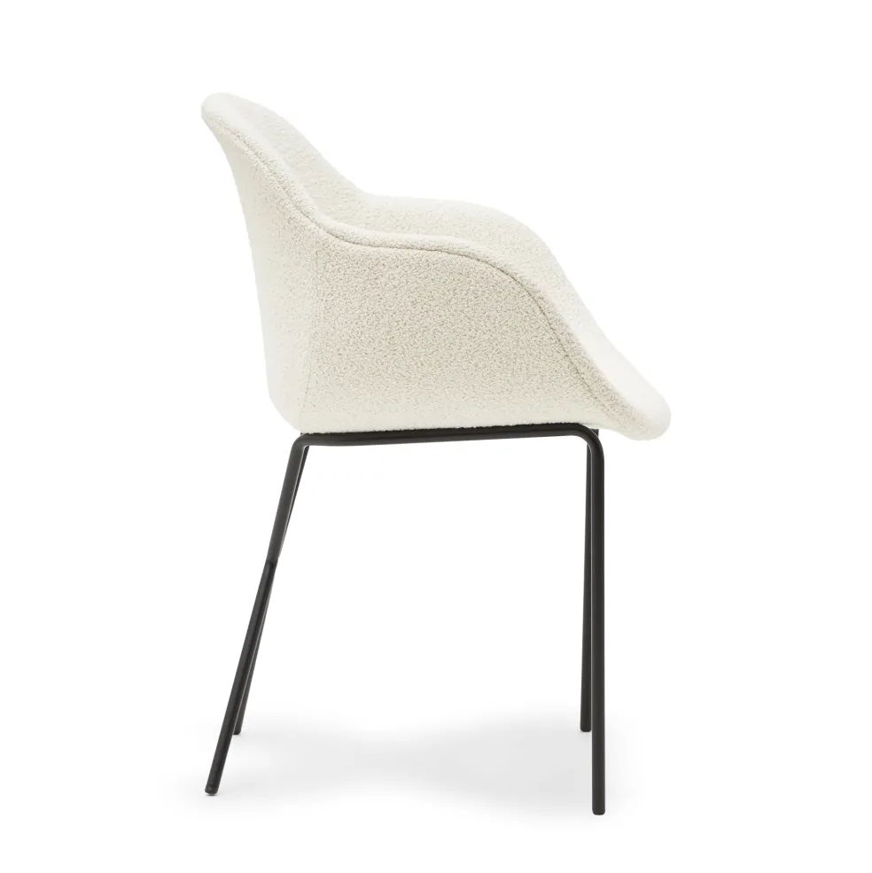 Best Cross Leg Armchair Riso Boucle Snow In Stock | Chairs, Stools & Benches