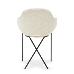 Best Cross Leg Armchair Riso Boucle Snow In Stock | Chairs, Stools & Benches