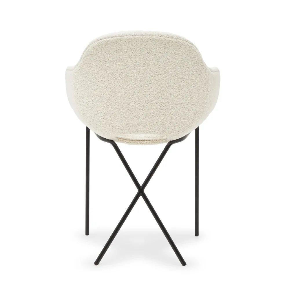 Best Cross Leg Armchair Riso Boucle Snow In Stock | Chairs, Stools & Benches