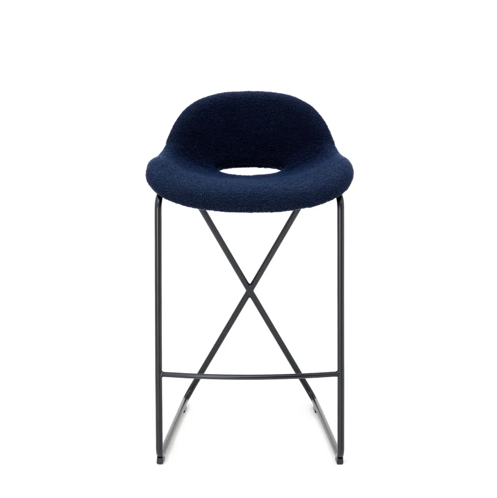 Best Cross Leg Counter Stool Riso Boucle Midnight In Stock | Chairs, Stools & Benches