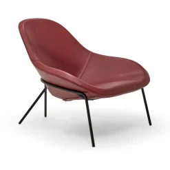 Best Cross Leg Lounge Chair Tosca Leather Oxblood Chairs, Stools & Benches