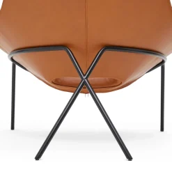 Clearance Cross Leg Lounge Chair Tosca Leather Cognac Chairs, Stools & Benches