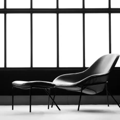 Outlet Cross Leg Lounge Chair Tosca Leather Black In Stock | Chairs, Stools & Benches