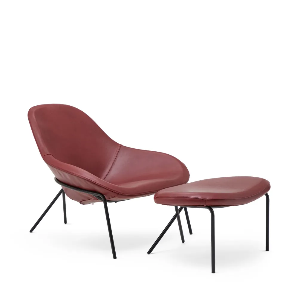 Best Cross Leg Lounge Chair Tosca Leather Oxblood Chairs, Stools & Benches