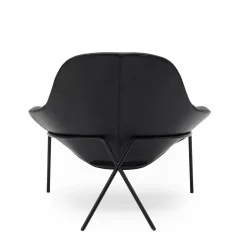 Outlet Cross Leg Lounge Chair Tosca Leather Black In Stock | Chairs, Stools & Benches
