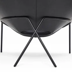 Outlet Cross Leg Lounge Chair Tosca Leather Black In Stock | Chairs, Stools & Benches