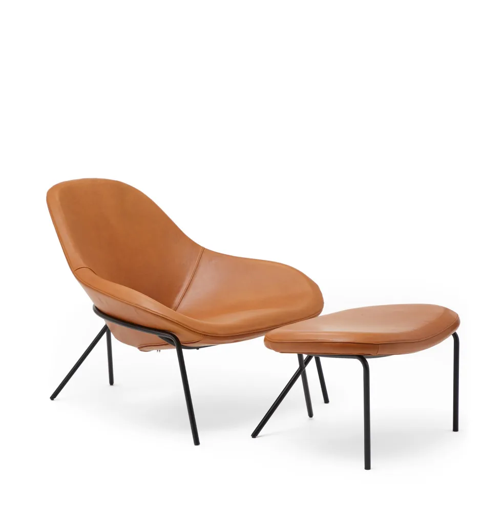 Online Cross Leg Ottoman Tosca Leather Cognac Chairs, Stools & Benches