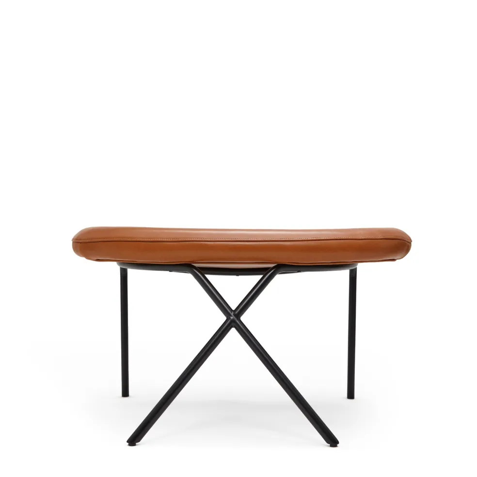 Online Cross Leg Ottoman Tosca Leather Cognac Chairs, Stools & Benches