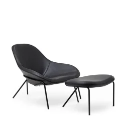 Discount Cross Leg Ottoman Tosca Leather Black In Stock | Chairs, Stools & Benches