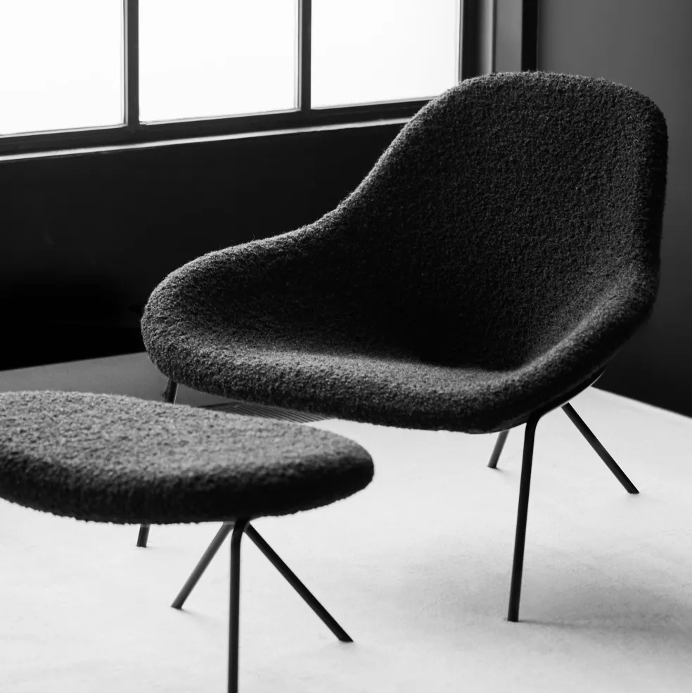 Cheap Cross Leg Ottoman Wilbur Alpaca Blend Ink Chairs, Stools & Benches