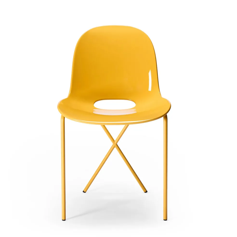 Clearance Cross Leg Side Chair - Gloss - Saffron Chairs, Stools & Benches