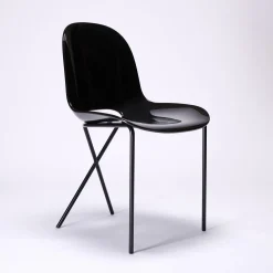 Sale Cross Leg Side Chair - Gloss - Black Chairs, Stools & Benches
