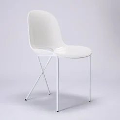 New Cross Leg Side Chair - Gloss - White Chairs, Stools & Benches
