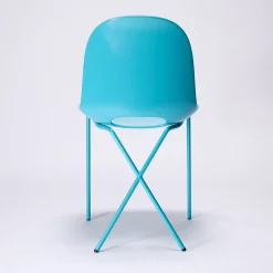 Discount Cross Leg Side Chair - Gloss - Aqua Chairs, Stools & Benches