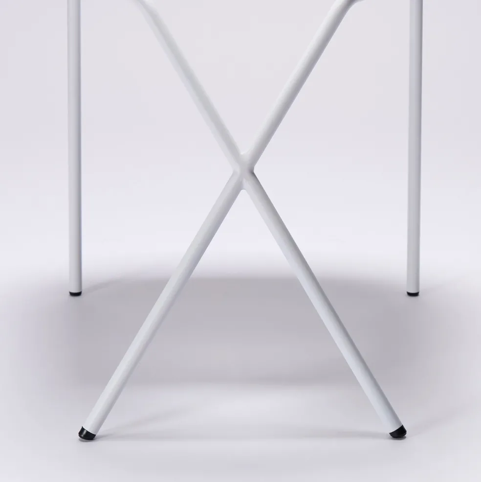 New Cross Leg Side Chair - Gloss - White Chairs, Stools & Benches