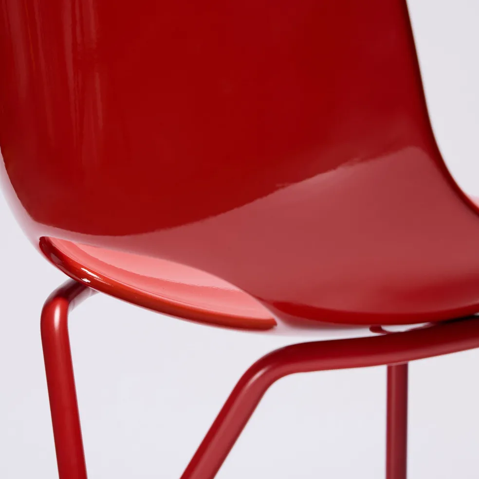 New Cross Leg Side Chair - Gloss - Rosso Chairs, Stools & Benches