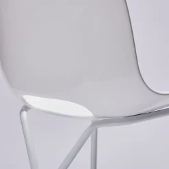 New Cross Leg Side Chair - Gloss - White Chairs, Stools & Benches