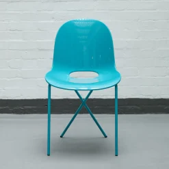 Discount Cross Leg Side Chair - Gloss - Aqua Chairs, Stools & Benches