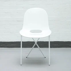 New Cross Leg Side Chair - Gloss - White Chairs, Stools & Benches