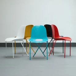 Discount Cross Leg Side Chair - Gloss - Aqua Chairs, Stools & Benches