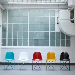 Discount Cross Leg Side Chair - Gloss - Aqua Chairs, Stools & Benches