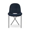 Flash Sale Cross Leg Side Chair Alpaca Velvet Ink In Stock | Chairs, Stools & Benches