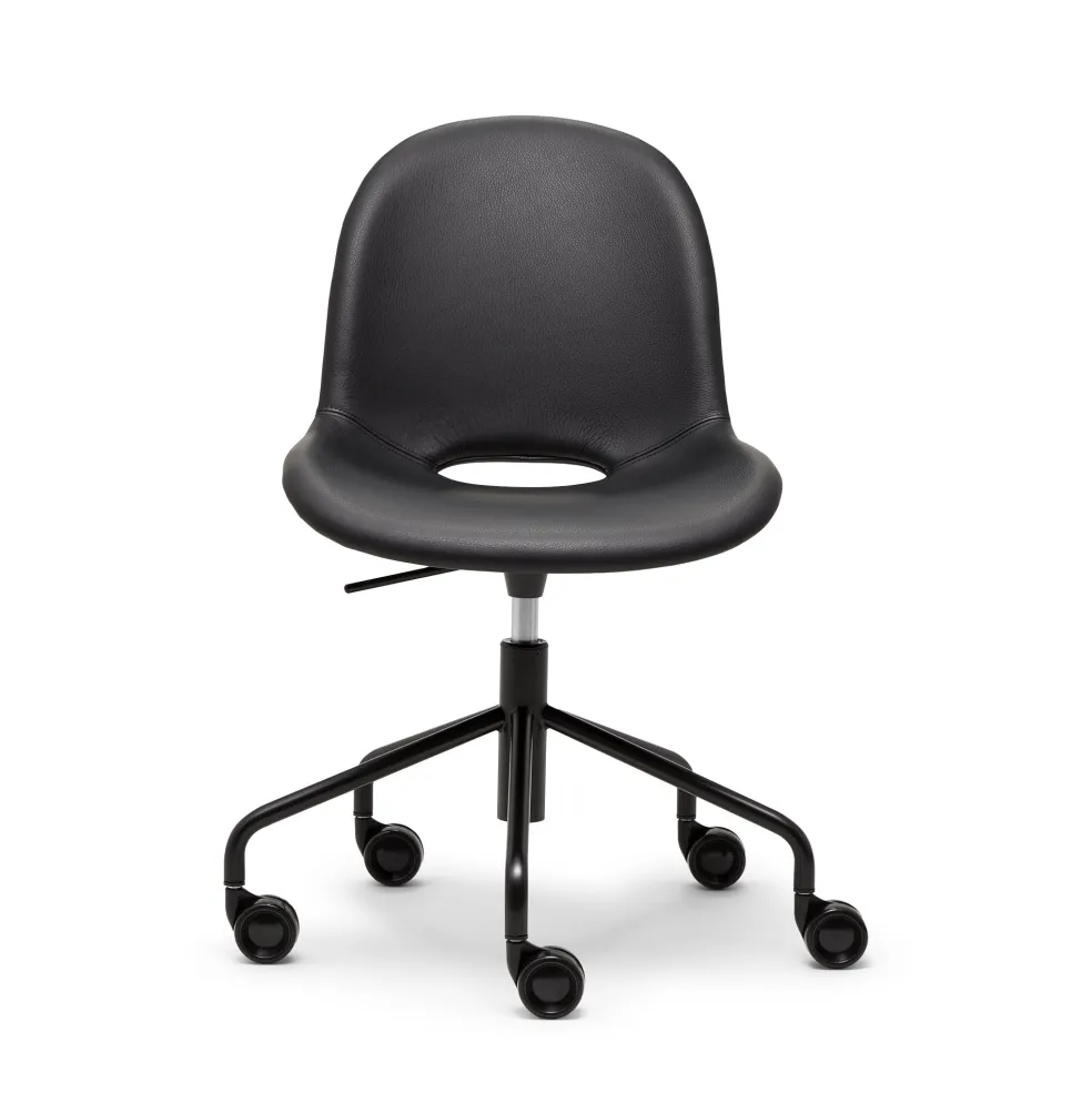 New Cross Leg Task Chair Prescott Leather Ink Chairs, Stools & Benches