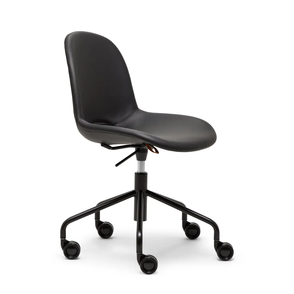 New Cross Leg Task Chair Prescott Leather Ink Chairs, Stools & Benches