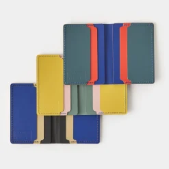 Outlet Cuero Double Card Holder Blue, Red & Petrol Gifts Under £50