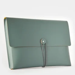 Best Cuero Two Tone A4 Paper Case Eucalyptus & Mustard Desk Accessories | Luxury Gifts