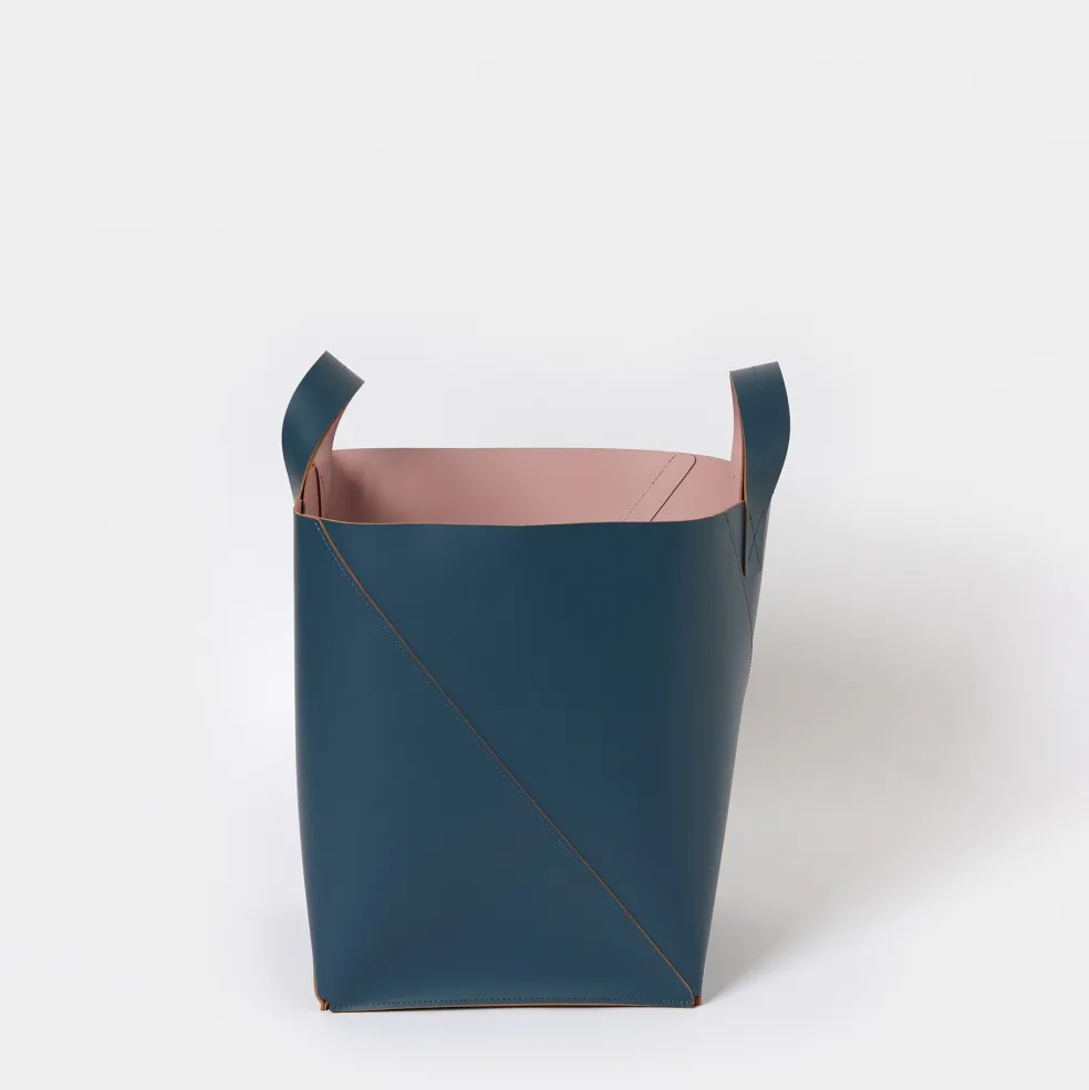 Flash Sale Cuero Two Tone Basket Petrol & Pink Utility | Storage Baskets, Containers & Jars