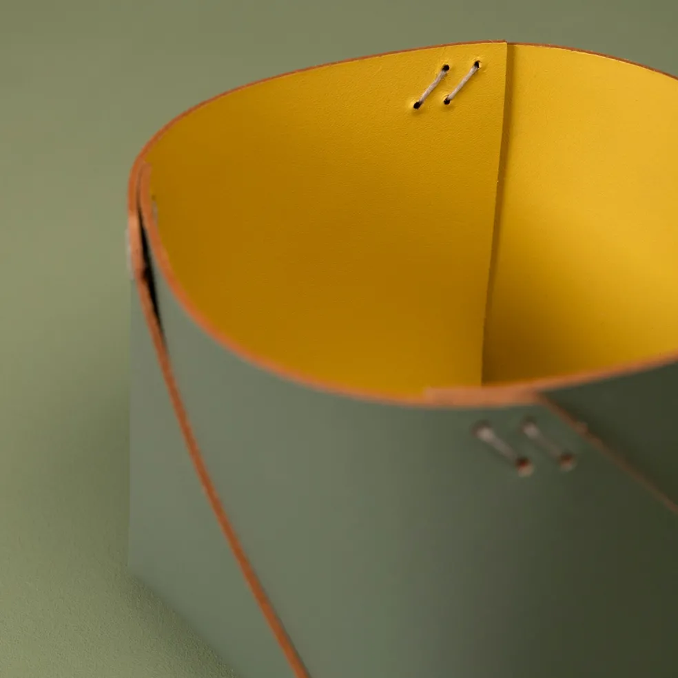Fashion Cuero Two Tone Desk Tidy Eucalyptus & Mustard Desk Accessories | Gifts Under £50