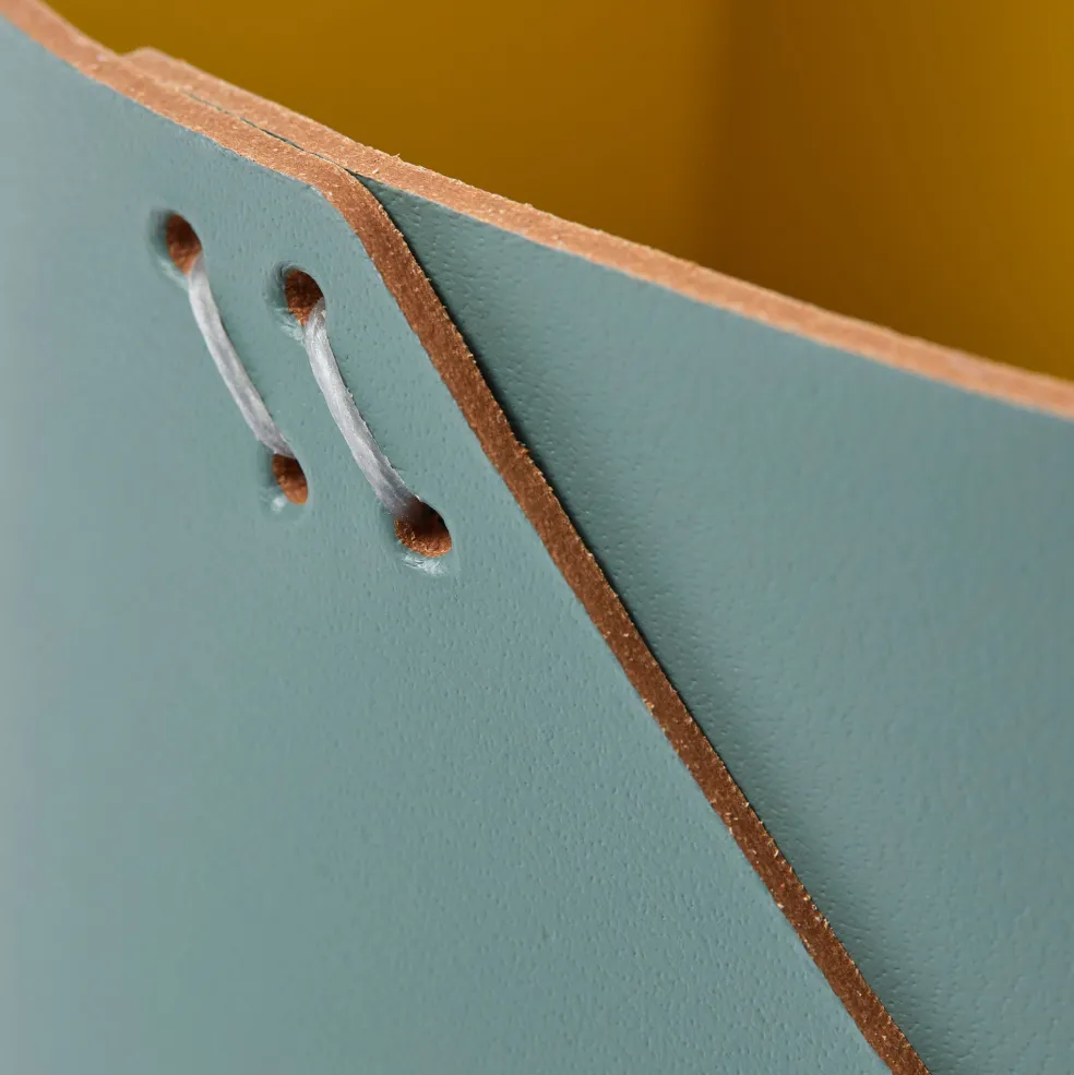 Fashion Cuero Two Tone Desk Tidy Eucalyptus & Mustard Desk Accessories | Gifts Under £50