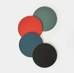 Clearance Cuero Two Tone Round Leather Coaster 10cm Placemats & Coasters | Table Settings