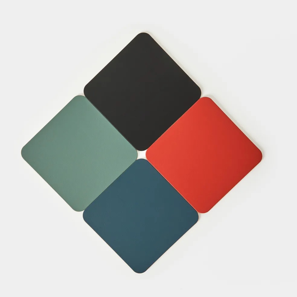 Discount Cuero Two Tone Square Leather Coaster 10 x 10cm Placemats & Coasters | Table Settings