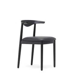 Hot Delta Chair Black Leather & Black Stained Oak In Stock | Chairs, Stools & Benches