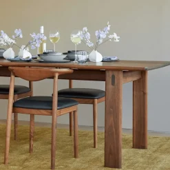 Fashion Delta Chair Black Leather & Walnut In Stock | Chairs, Stools & Benches