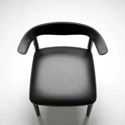 Hot Delta Chair Black Leather & Black Stained Oak In Stock | Chairs, Stools & Benches