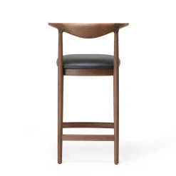 Outlet Delta Counter Stool Black Leather & Walnut In Stock | Chairs, Stools & Benches