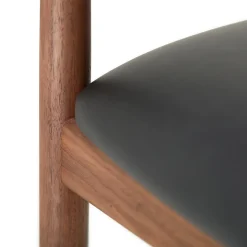 Outlet Delta Counter Stool Black Leather & Walnut In Stock | Chairs, Stools & Benches