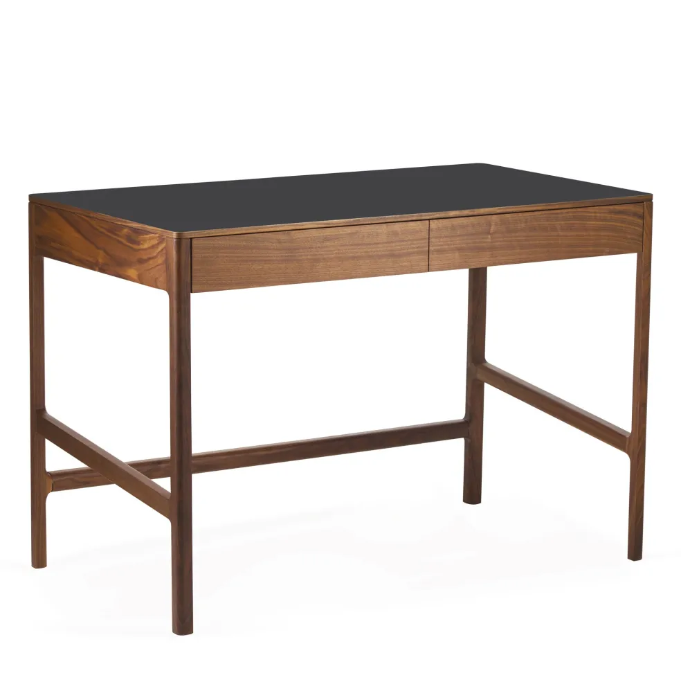 Hot Domus 2-Drawer Desk Walnut In Stock | Desks