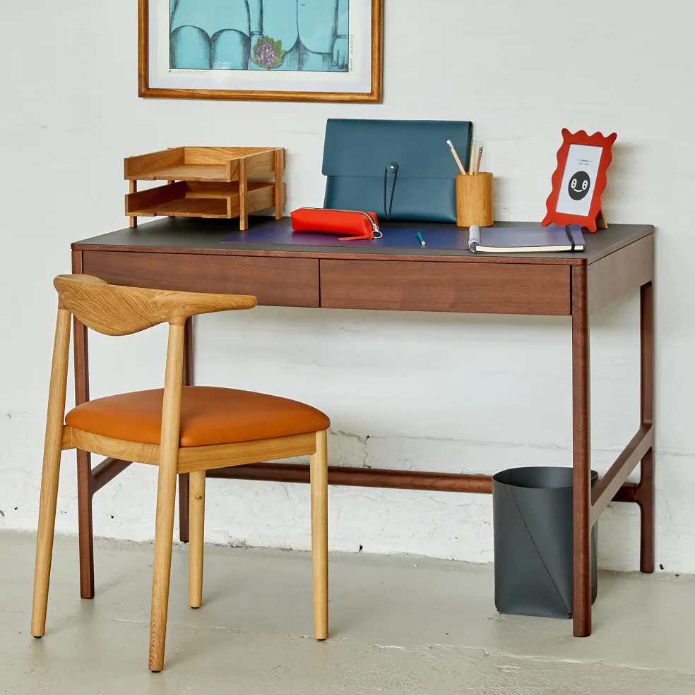 Hot Domus 2-Drawer Desk Walnut In Stock | Desks
