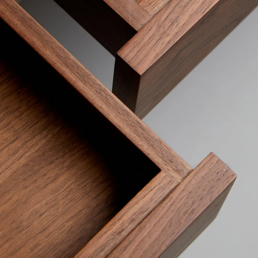 Hot Domus 2-Drawer Desk Walnut In Stock | Desks
