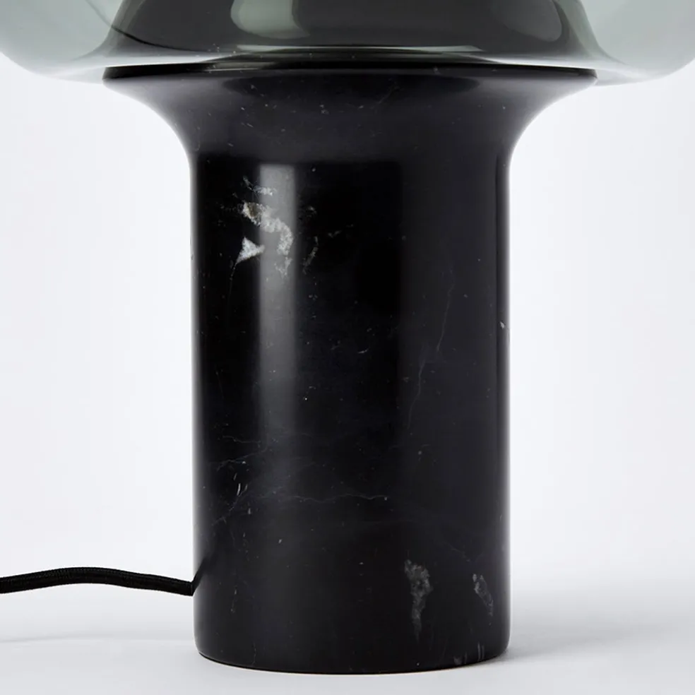 Cheap Flo Table Lamp Smoked Grey Glass Lighting | Get It In Time For Christmas