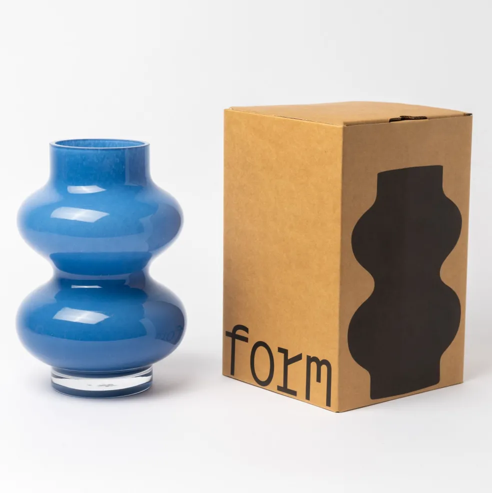 Store Form Glass Vase Cornflower Blue 20cm Vases | Gifts For Home