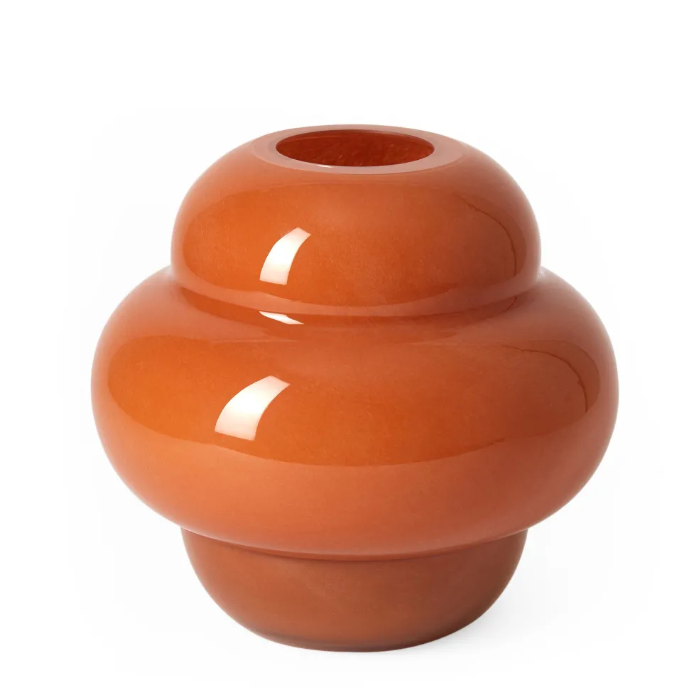 Fashion Form Glass Vase Deep Coral 20cm Vases | Gifts For Home