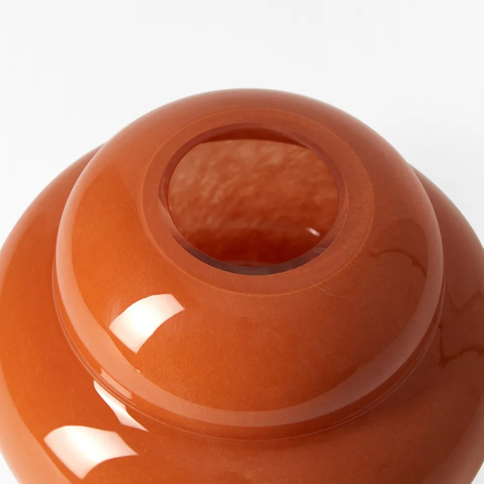 Fashion Form Glass Vase Deep Coral 20cm Vases | Gifts For Home