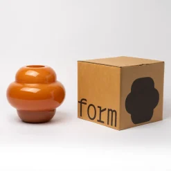 Fashion Form Glass Vase Deep Coral 20cm Vases | Gifts For Home