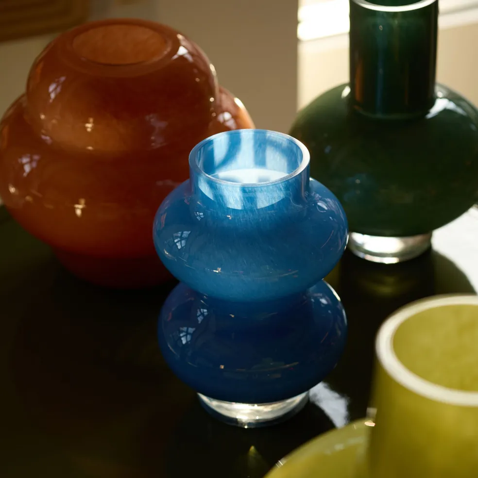 Fashion Form Glass Vase Deep Coral 20cm Vases | Gifts For Home